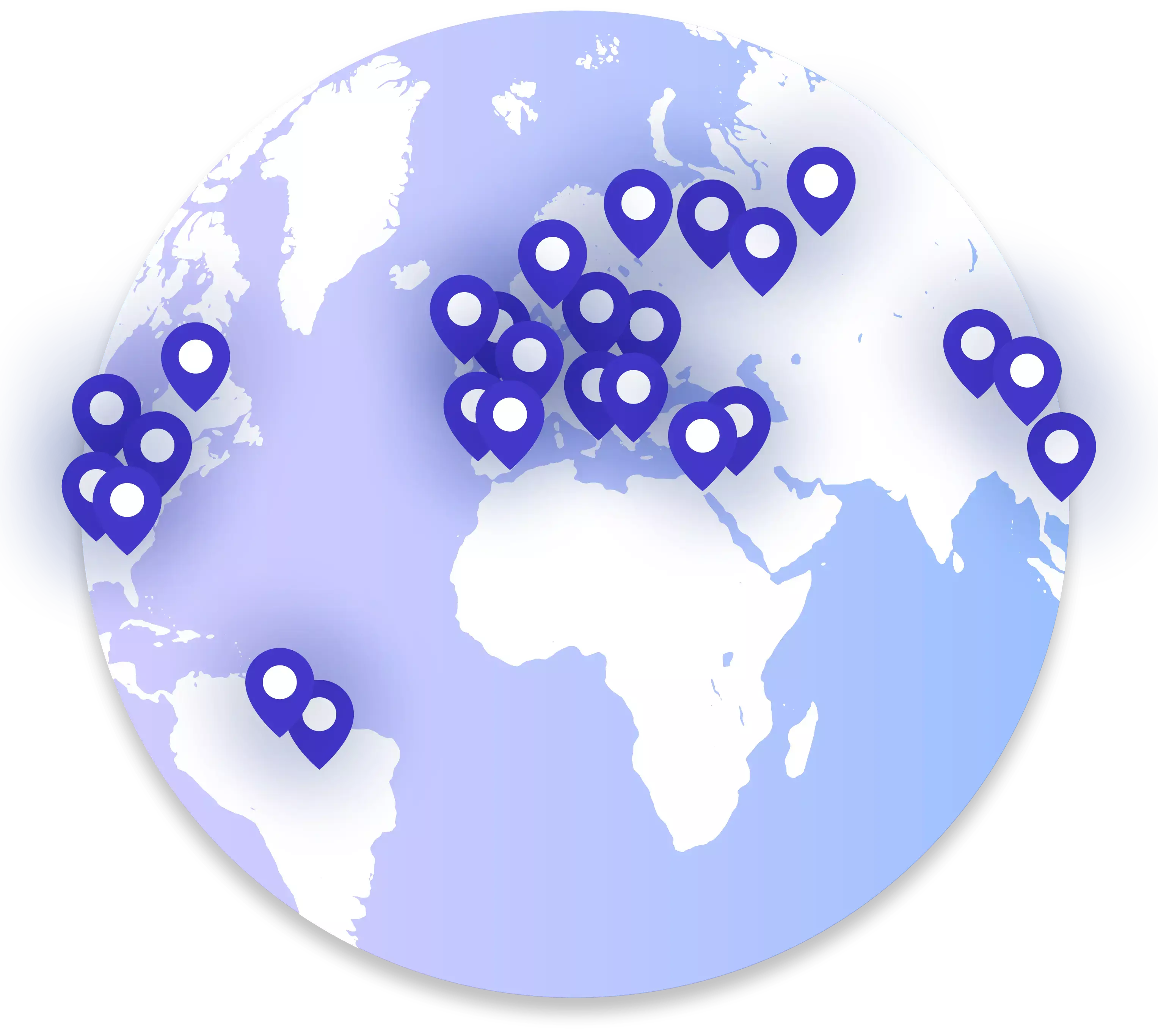 Globe showing locations of buyers