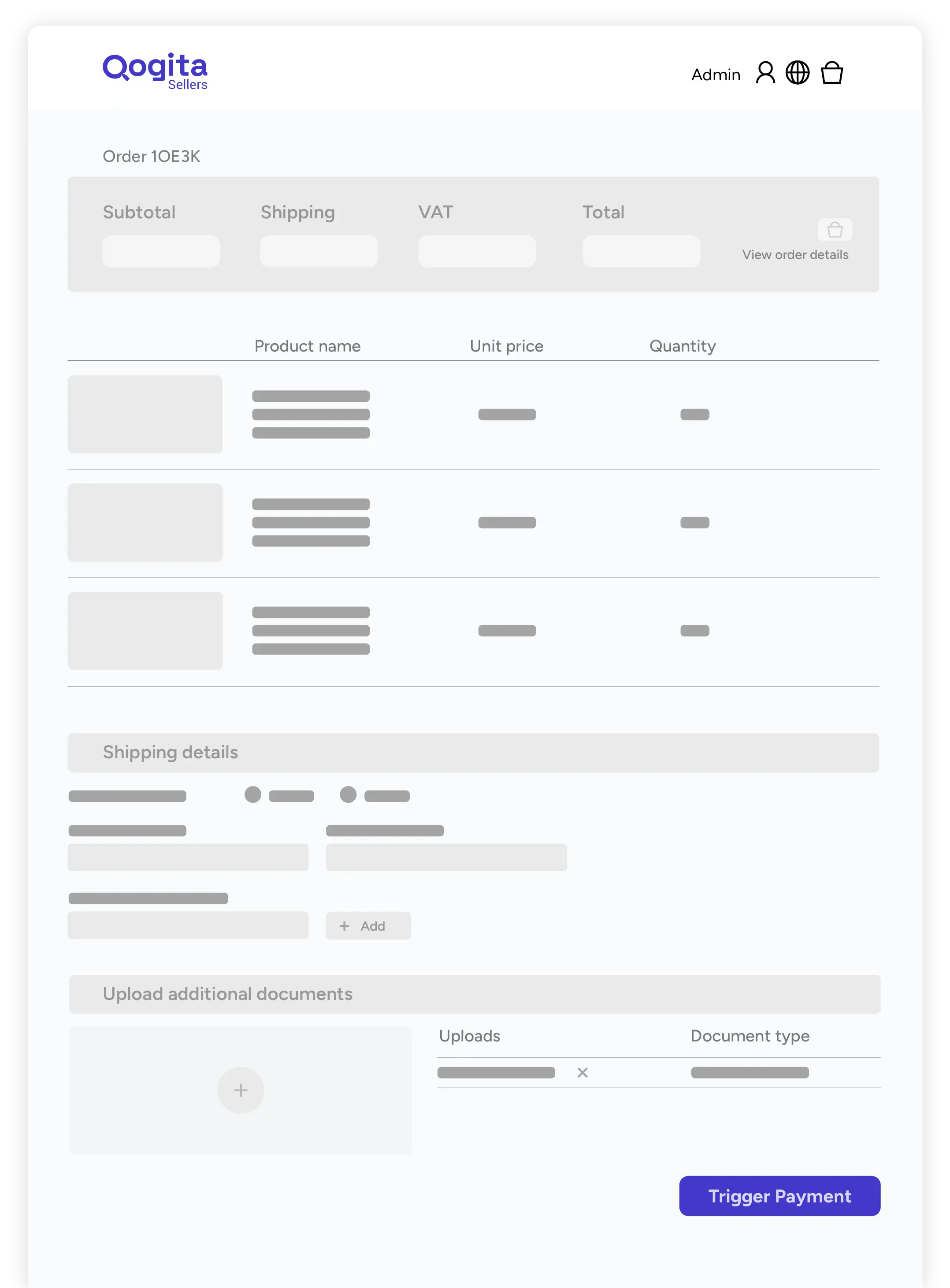An image of the seller portal, highlighting the trigger payment button.